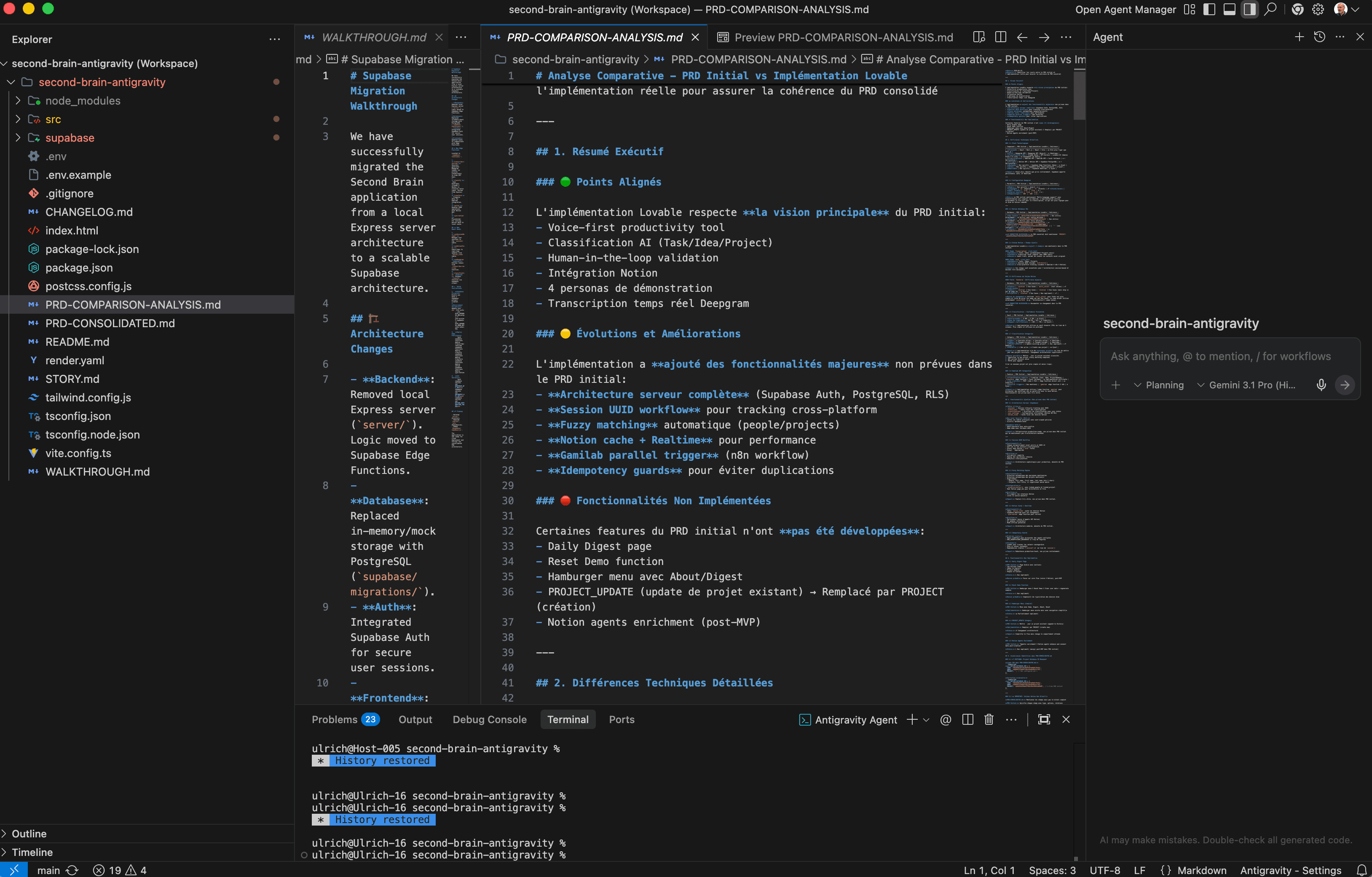 Le développement en parallèle avec Lovable, Claude Code pour l’application Second Brain